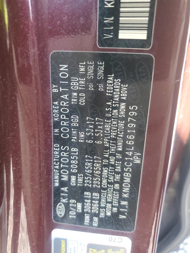 2020 Kia Sedona Lx VIN: KNDMB5C14L6619795 Lot: 85276755