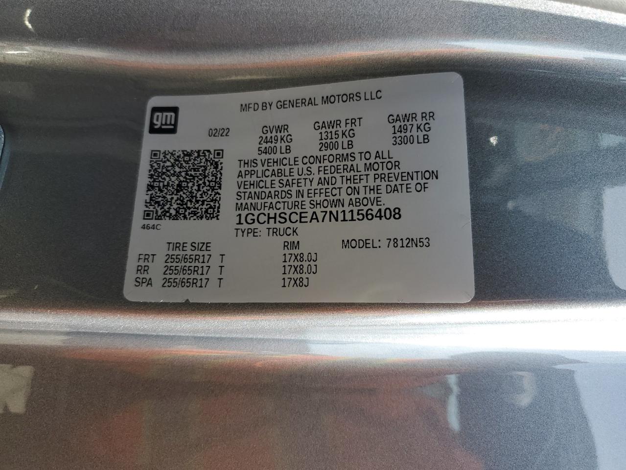 2022 Chevrolet Colorado Lt VIN: 1GCHSCEA7N1156408 Lot: 84619015