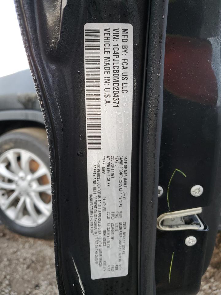 2021 Jeep Cherokee Latitude VIN: 1C4PJLCB0MD204371 Lot: 86062575