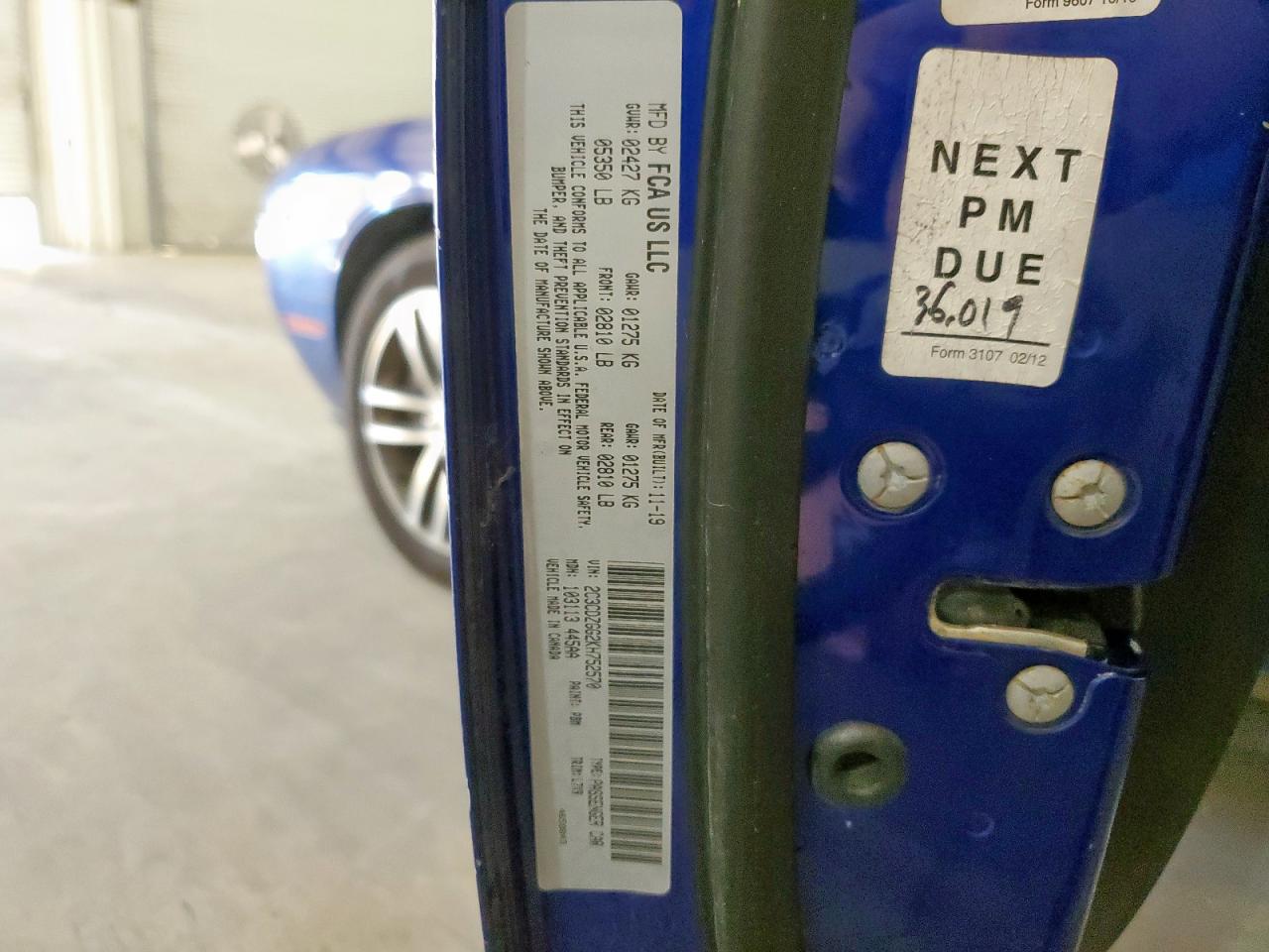 2019 Dodge Challenger Sxt VIN: 2C3CDZGG2KH752570 Lot: 83789705