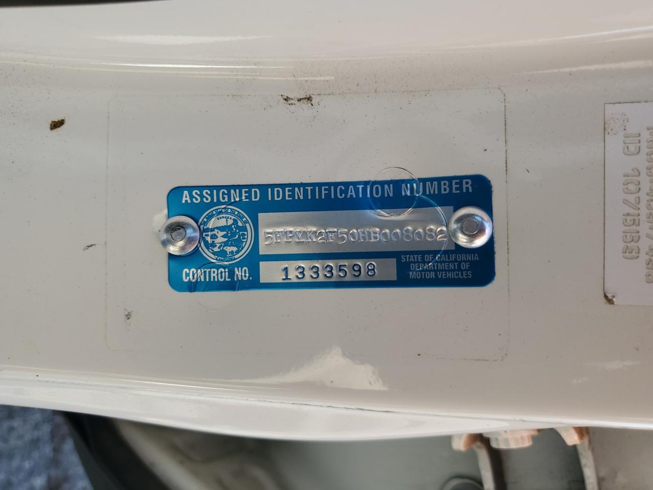 2017 Honda Ridgeline Rtl VIN: 5FPYK2F50HB008082 Lot: 81311615