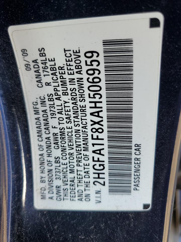 2010 Honda Civic Ex VIN: 2HGFA1F8XAH506959 Lot: 85147685