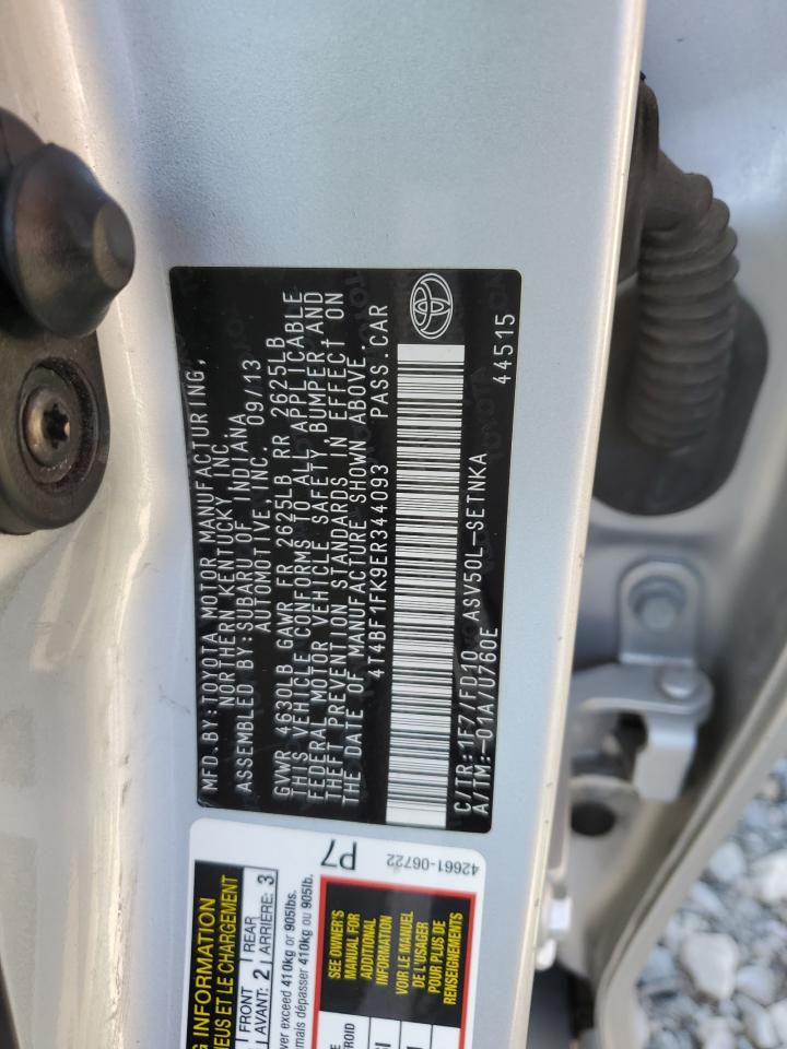 2014 Toyota Camry L VIN: 4T4BF1FK9ER344093 Lot: 85697825