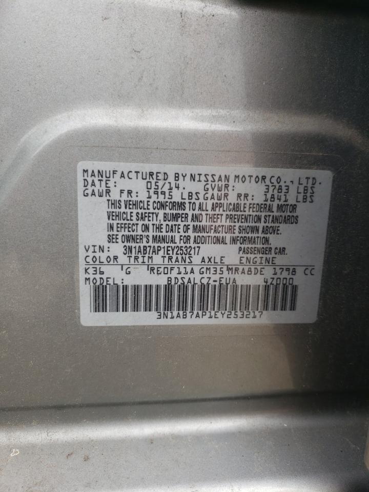 2014 Nissan Sentra S VIN: 3N1AB7AP1EY253217 Lot: 86103635