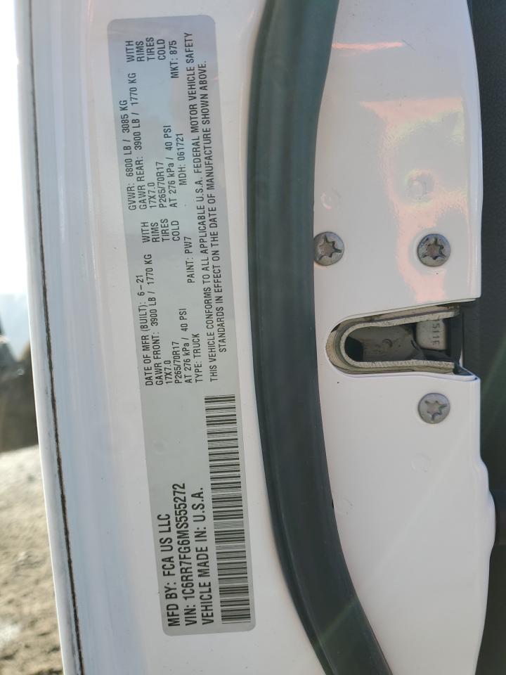 2021 Ram 1500 Classic Tradesman VIN: 1C6RR7FG6MS555272 Lot: 89721175