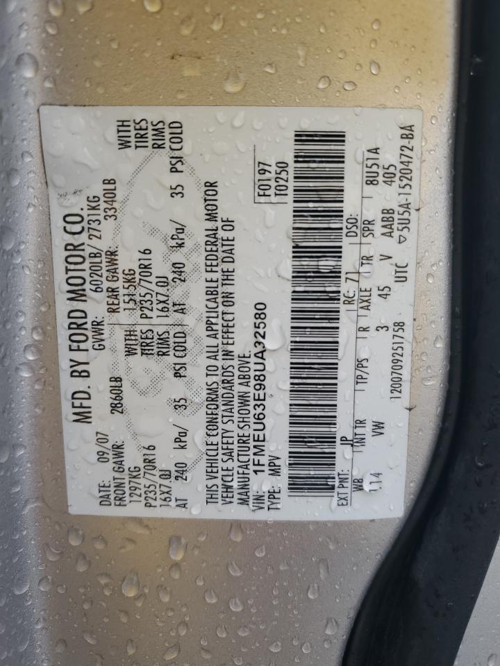 2008 Ford Explorer Xlt VIN: 1FMEU63E98UA32580 Lot: 86491515