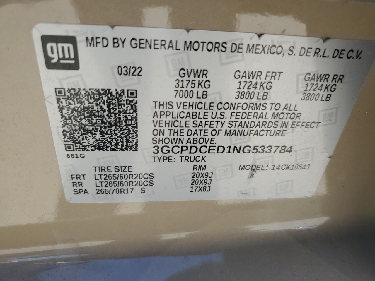 2022 Chevrolet Silverado K1500 Trail Boss Custom VIN: 3GCPDCED1NG533784 Lot: 82525645