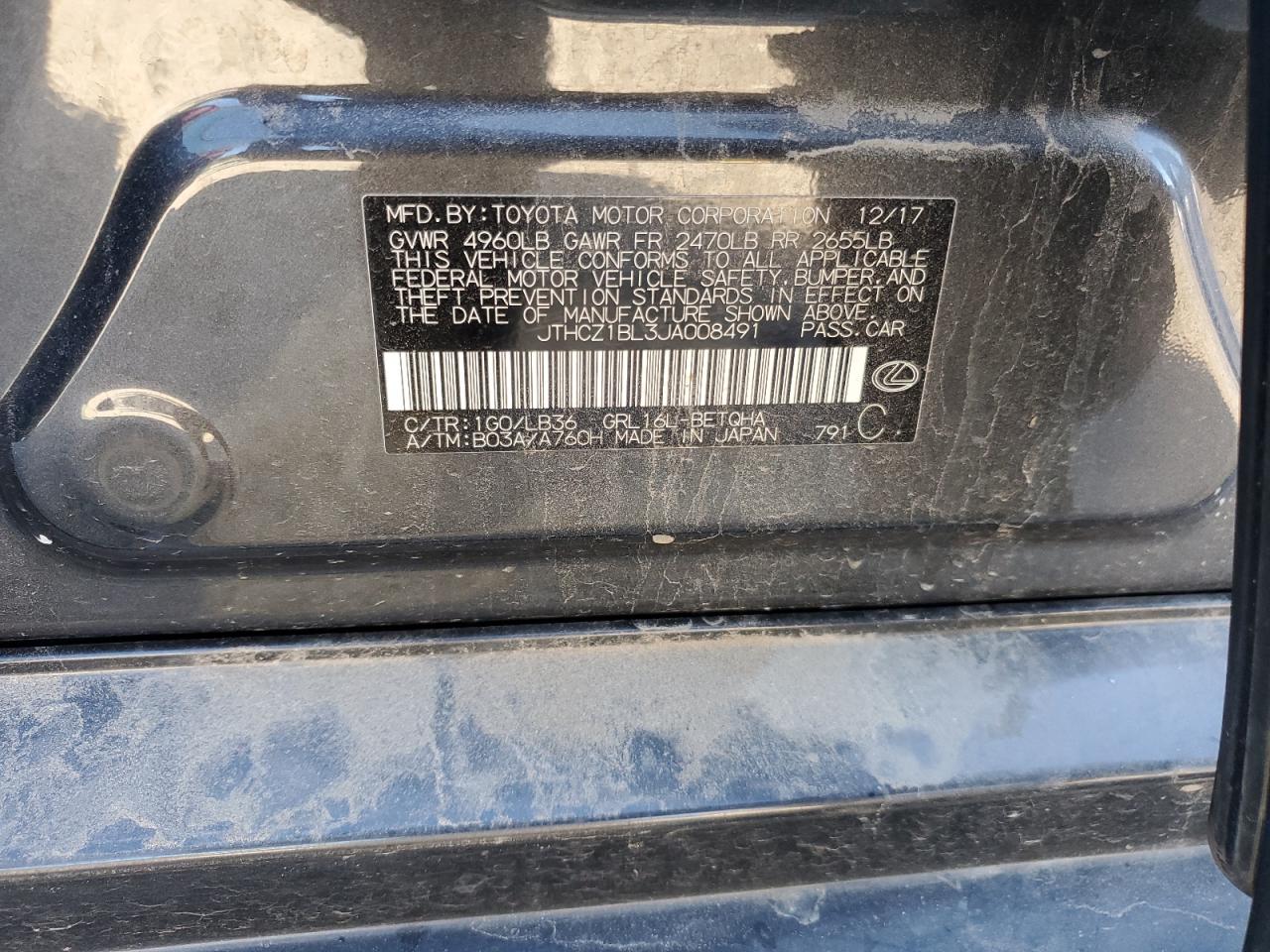 2022 Lexus Gs 350 Base VIN: JTHCZ1BL3JA008491 Lot: 87042085