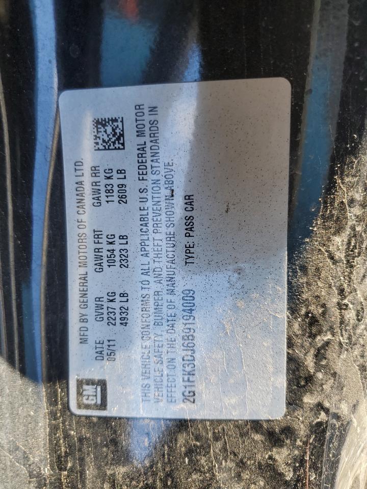 2011 Chevrolet Camaro 2Ss VIN: 2G1FK3DJ6B9194009 Lot: 82495995