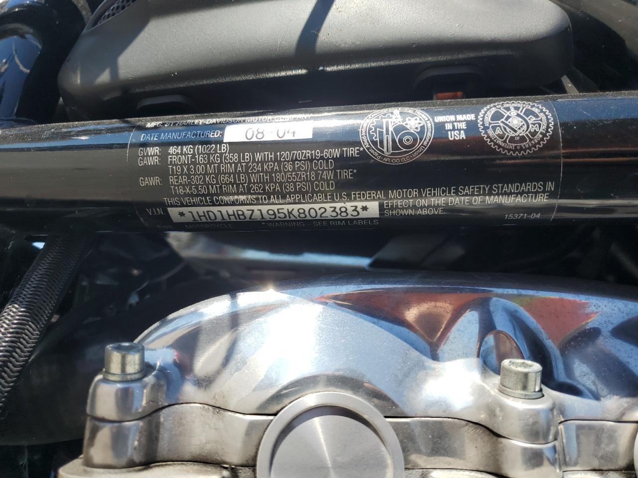 2005 Harley-Davidson Vrscb VIN: 1HD1HBZ195K802383 Lot: 90707435