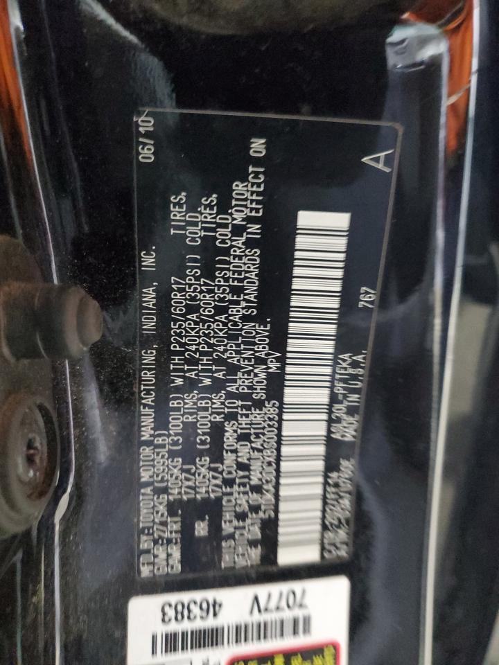 2011 Toyota Sienna Base VIN: 5TDKA3DCXBS003385 Lot: 90100495