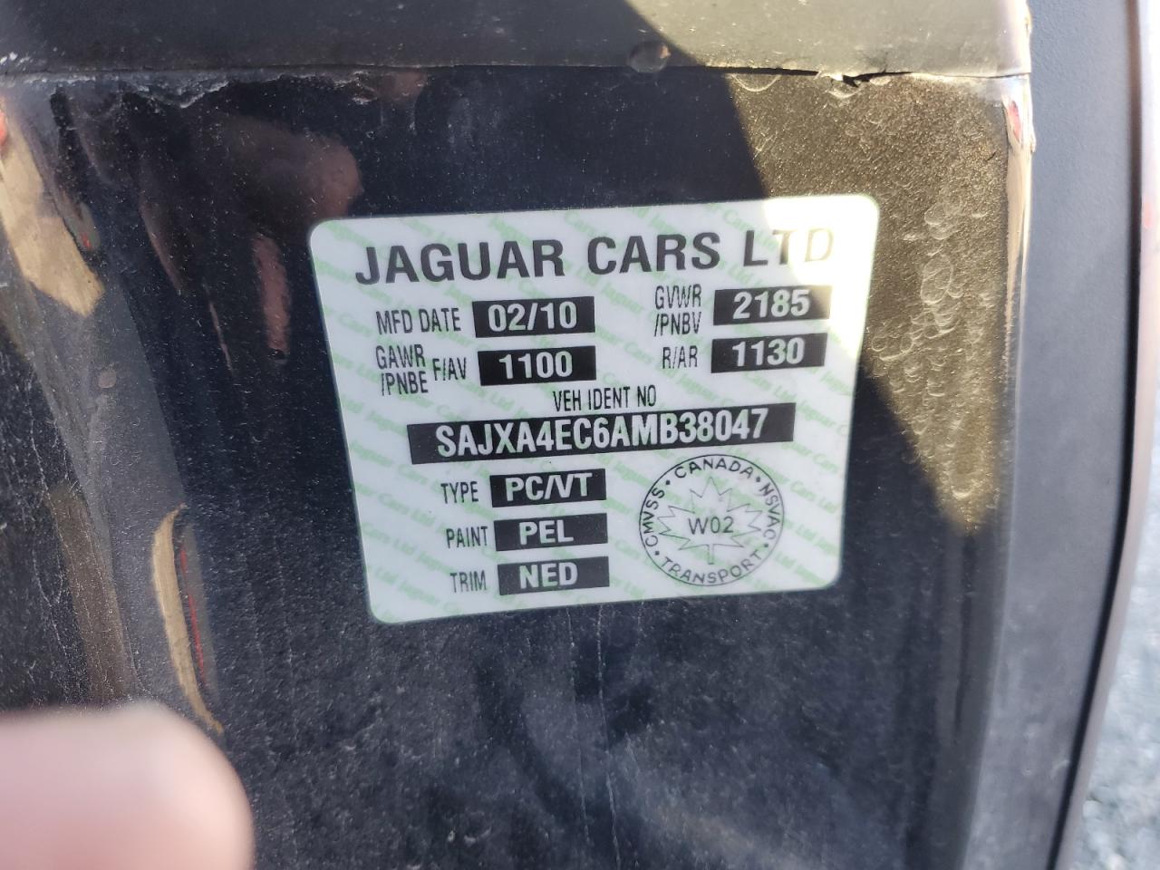 2010 Jaguar Xkr VIN: SAJXA4EC6AMB38047 Lot: 87398365