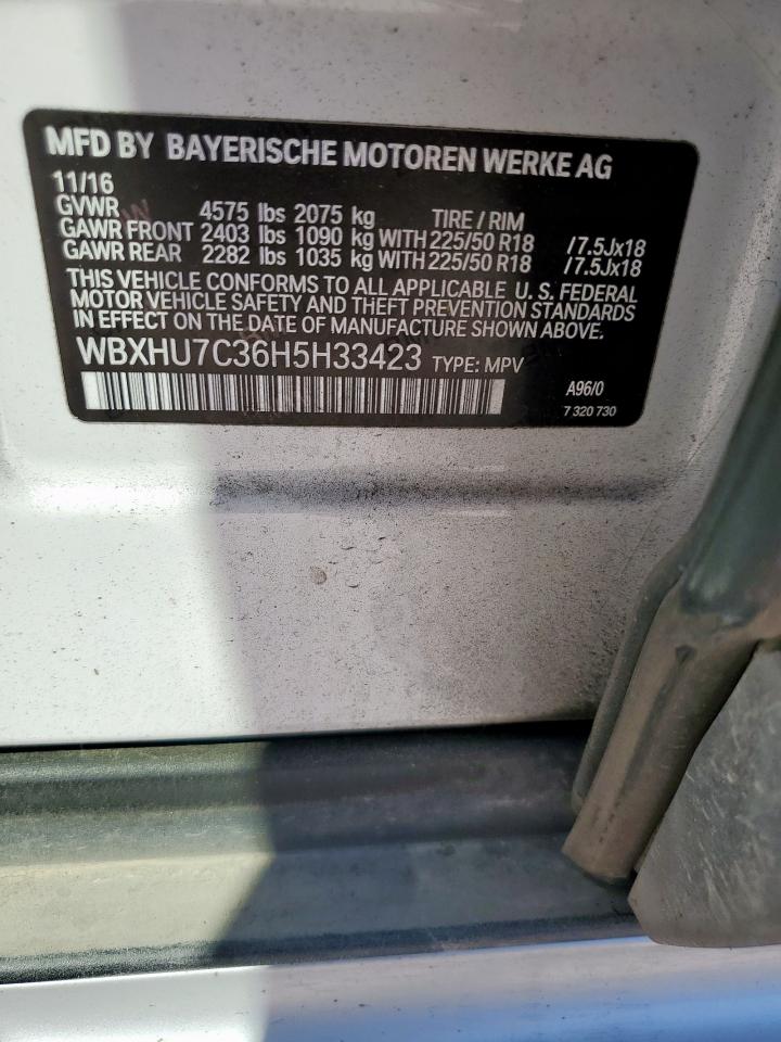 2017 BMW X1 Sdrive28I VIN: WBXHU7C36H5H33423 Lot: 82428745