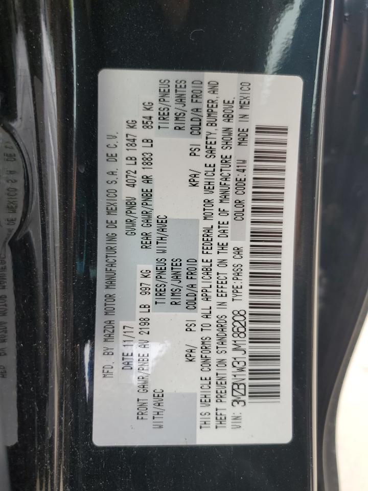 2018 Mazda 3 Grand Touring VIN: 3MZBN1W31JM186208 Lot: 89739515