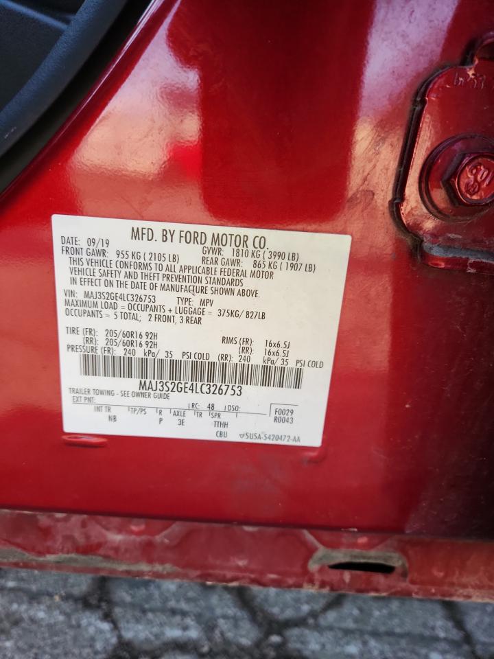 2020 Ford Ecosport Se VIN: MAJ3S2GE4LC326753 Lot: 90785425