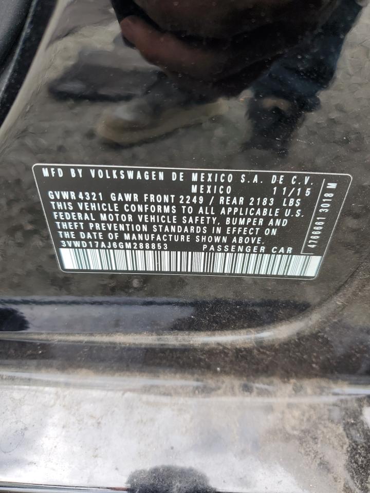 2016 Volkswagen Jetta Sport VIN: 3VWD17AJ6GM288853 Lot: 85502455