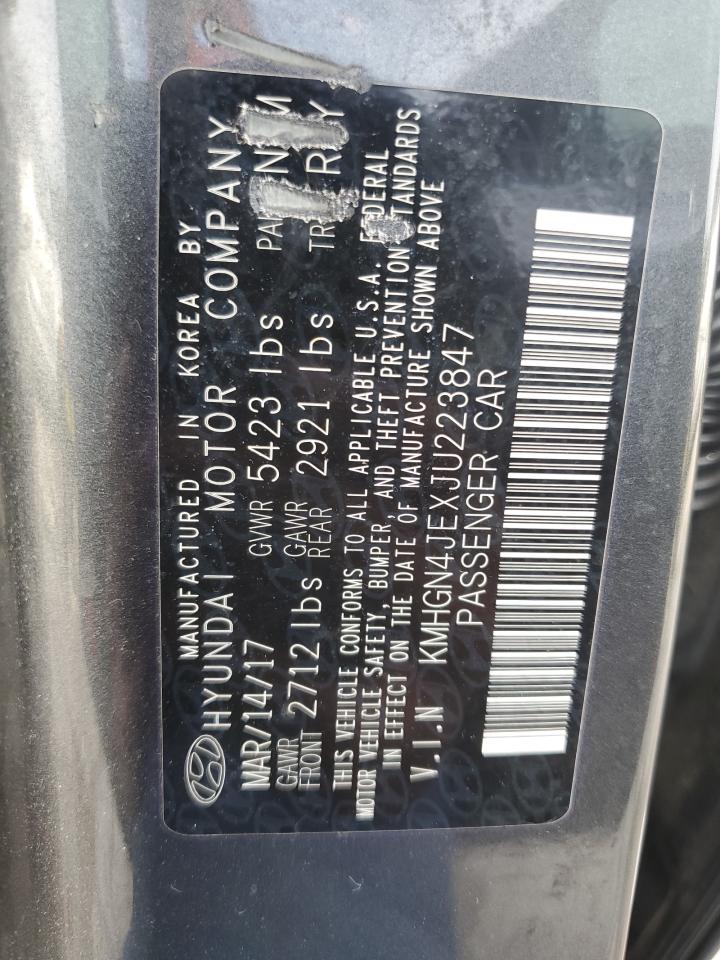 2018 Genesis G80 Base VIN: KMHGN4JEXJU223847 Lot: 85313355