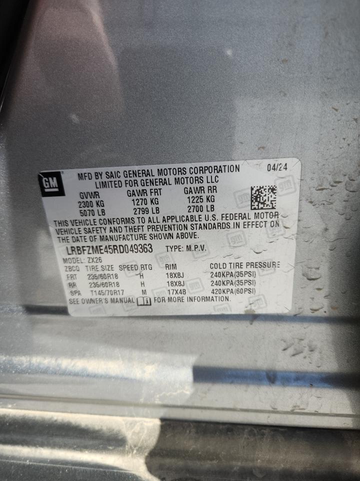 2024 Buick Envision Preferred VIN: LRBFZME45RD049363 Lot: 82301335