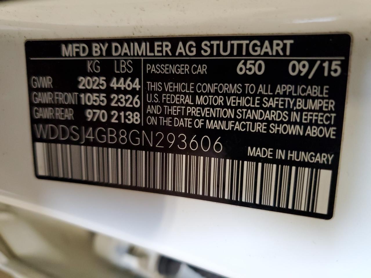 2016 Mercedes-Benz Cla 250 4Matic VIN: WDDSJ4GB8GN293606 Lot: 82669255