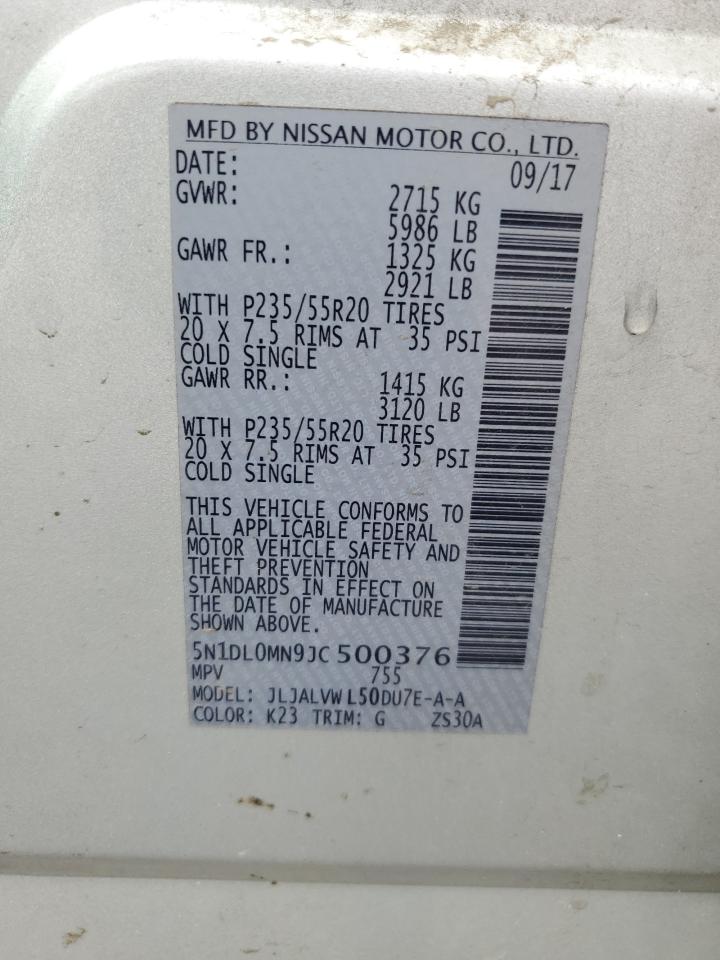 2018 Infiniti Qx60 VIN: 5N1DL0MN9JC500376 Lot: 85363385