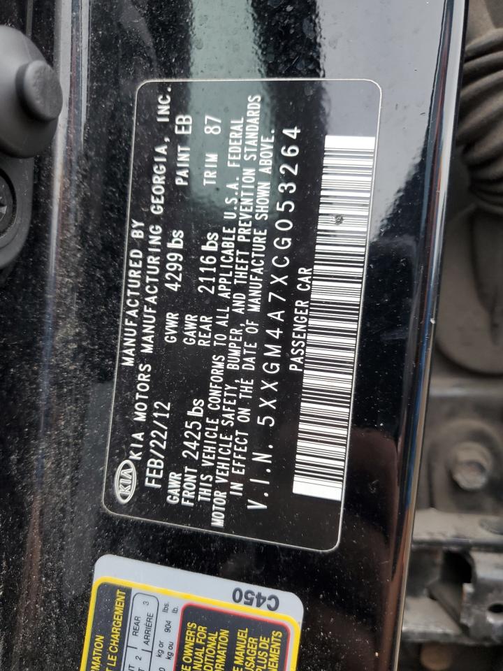 2012 Kia Optima Lx VIN: 5XXGM4A7XCG053264 Lot: 86499295