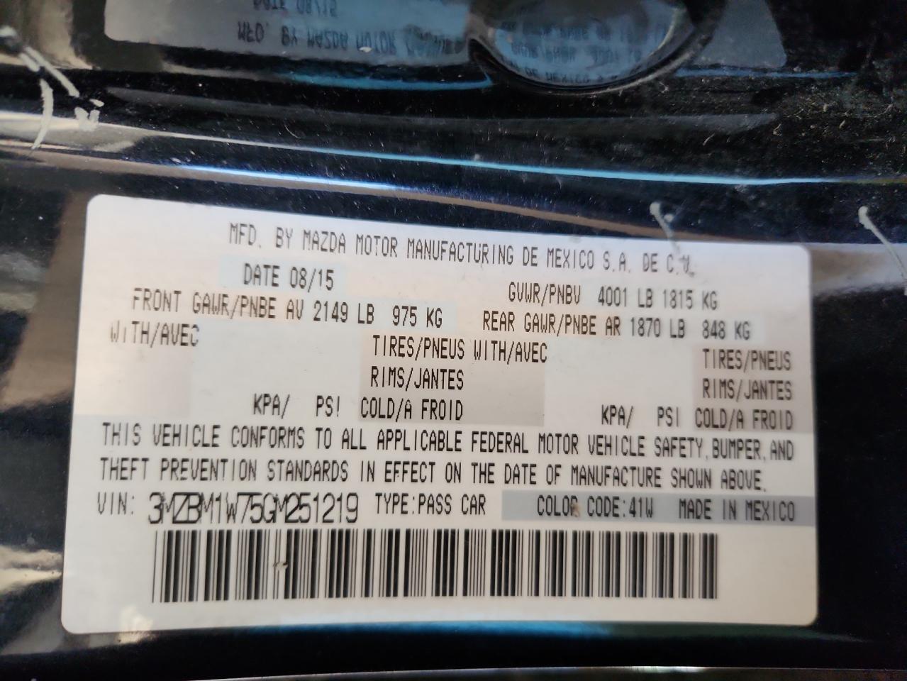 2016 Mazda 3 Touring VIN: 3MZBM1W75GM251219 Lot: 82730895