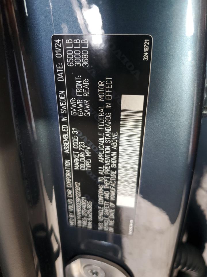 2024 Volvo Xc90 Plus VIN: YV4H60CE9R1223912 Lot: 85753125