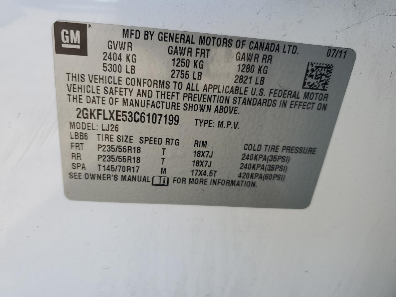 2012 GMC Terrain Slt VIN: 2GKFLXE53C6107199 Lot: 90463775