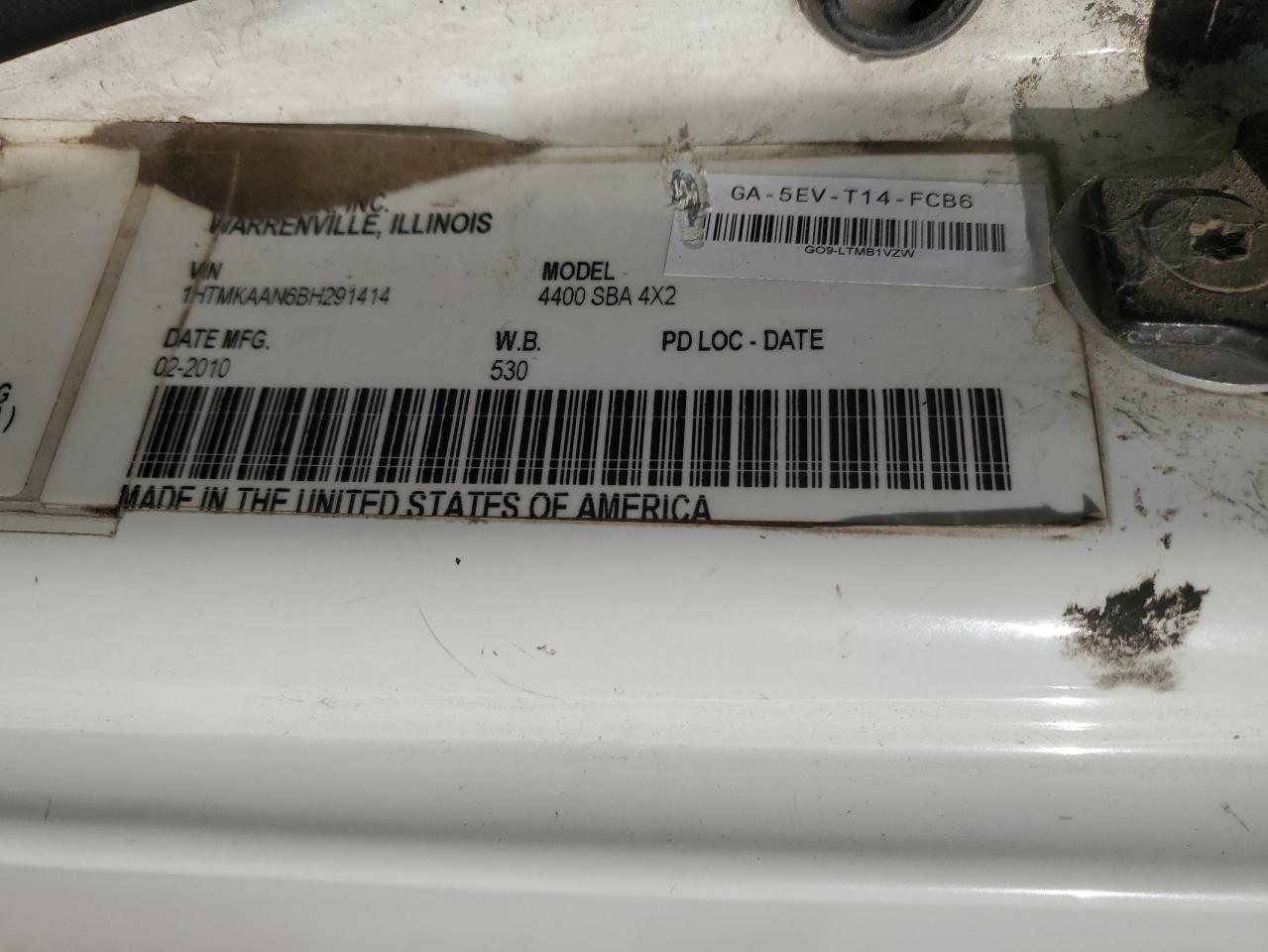 2011 International 4400 Refuse Truck VIN: 1HTMKAAN6BH291414 Lot: 85376895