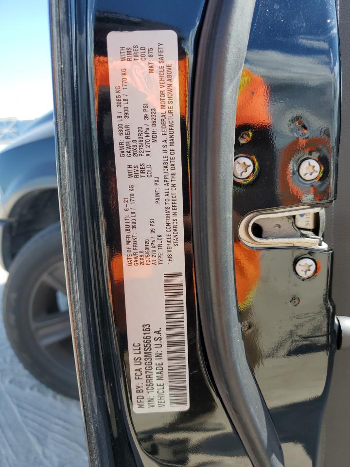 2021 Ram 1500 Classic Slt VIN: 1C6RR7GG3MS566163 Lot: 86489815