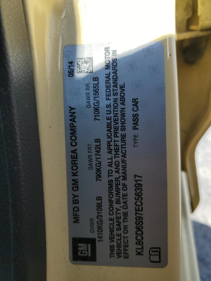 2014 Chevrolet Spark 1Lt VIN: KL8CD6S97EC563917 Lot: 82422405