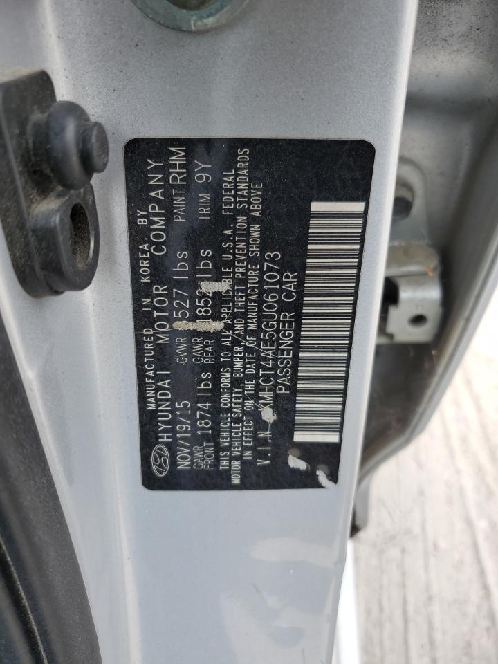 2016 Hyundai Accent Se VIN: KMHCT4AE5GU061073 Lot: 82587875