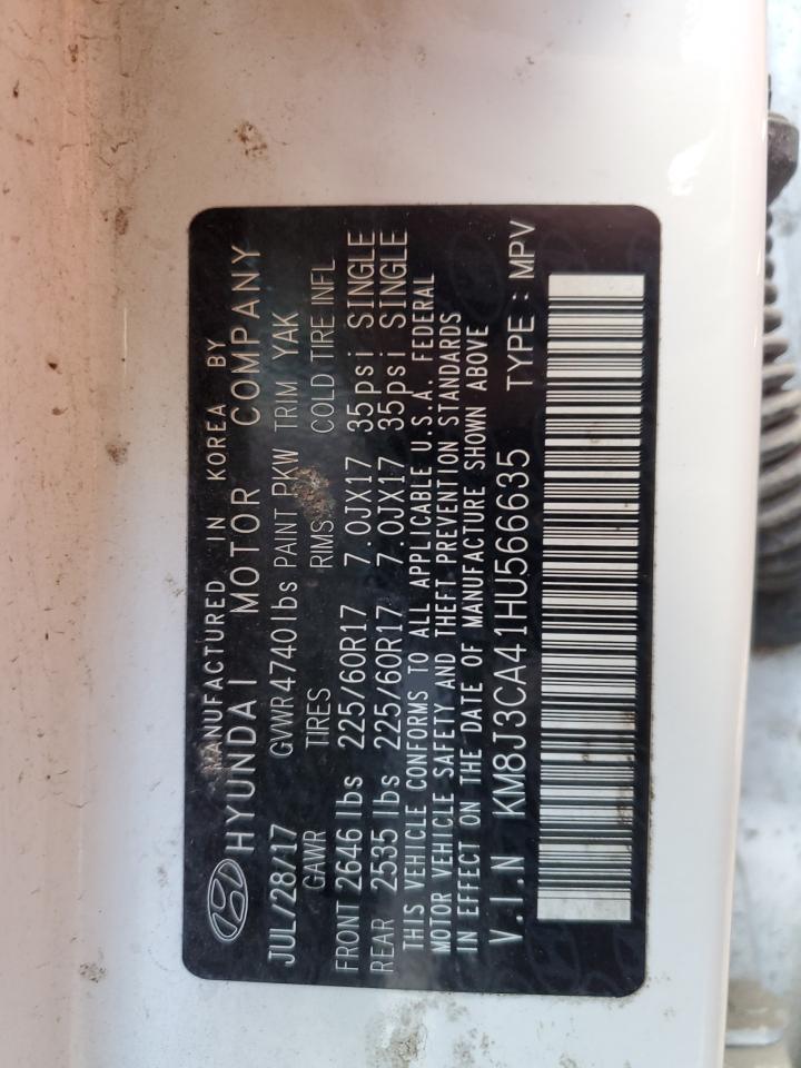 2017 Hyundai Tucson Limited VIN: KM8J3CA41HU566635 Lot: 85597165