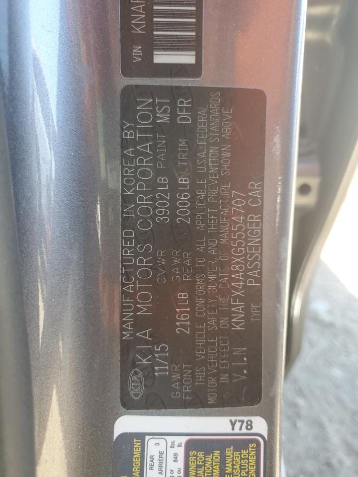 2016 Kia Forte Ex VIN: KNAFX4A8XG5554707 Lot: 90657425