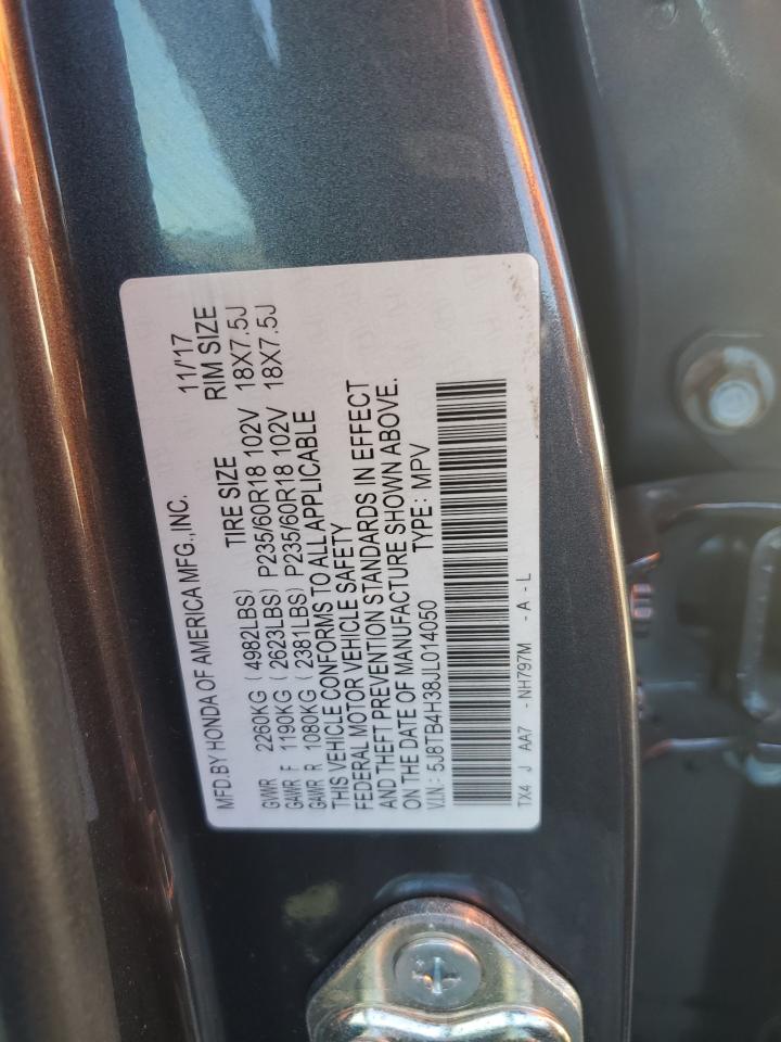 2018 Acura Rdx VIN: 5J8TB4H38JL014050 Lot: 86309835