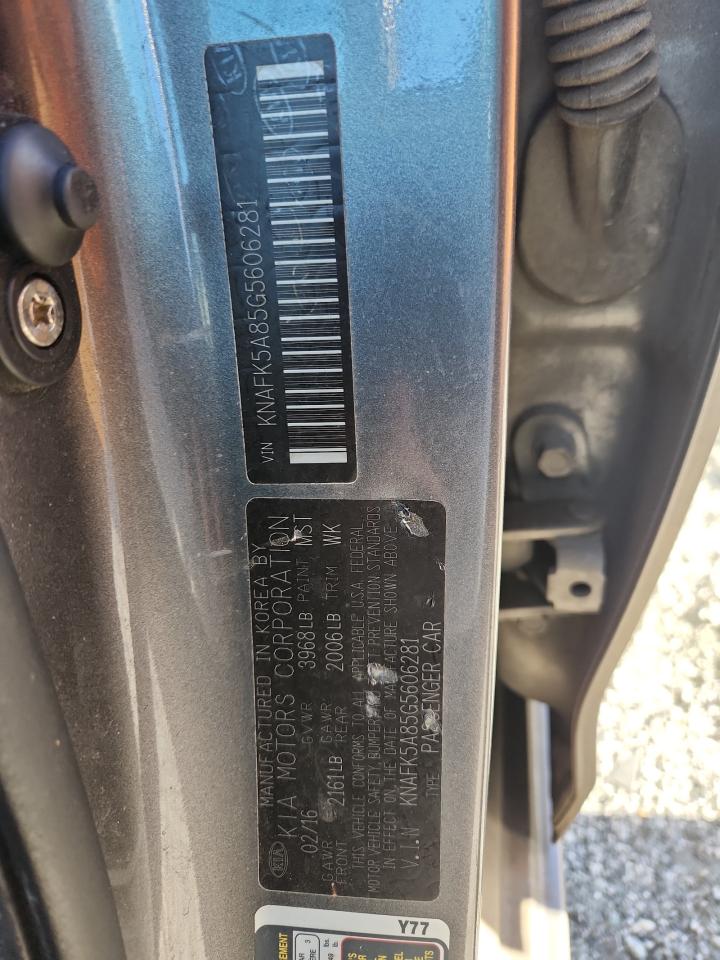 2016 Kia Forte Lx VIN: KNAFK5A85G5606281 Lot: 86167365