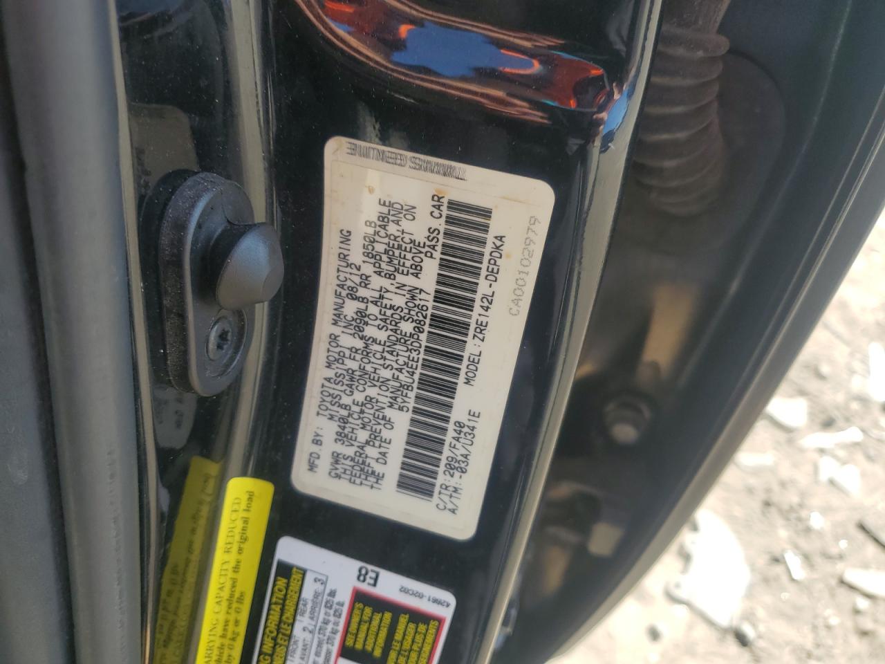 2013 Toyota Corolla Base VIN: 5YFBU4EE3DP082617 Lot: 82234705