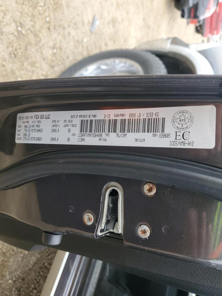 2015 Ram 1500 Laramie VIN: 1C6RR7VMXFS564096 Lot: 90706995