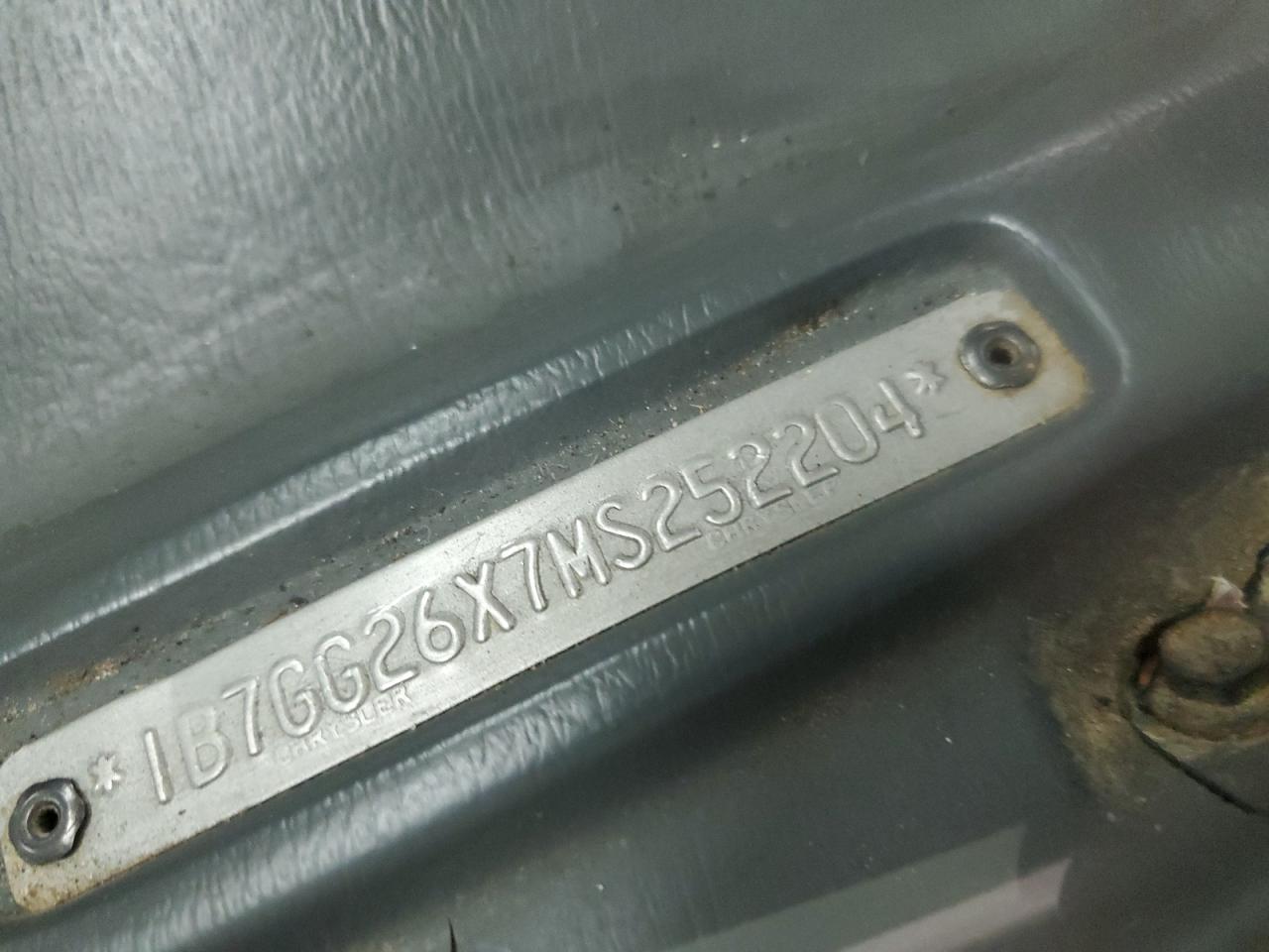 1991 Dodge Dakota VIN: 1B7GG26X7MS252204 Lot: 86272665