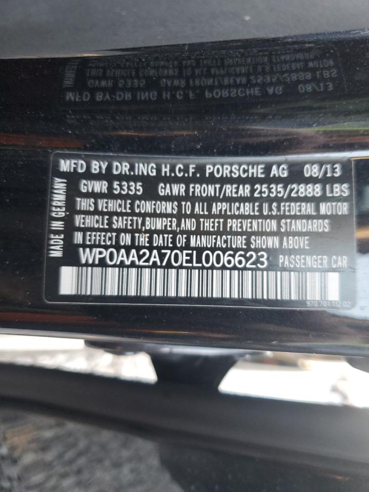 2014 Porsche Panamera 2 VIN: WP0AA2A70EL006623 Lot: 82040545