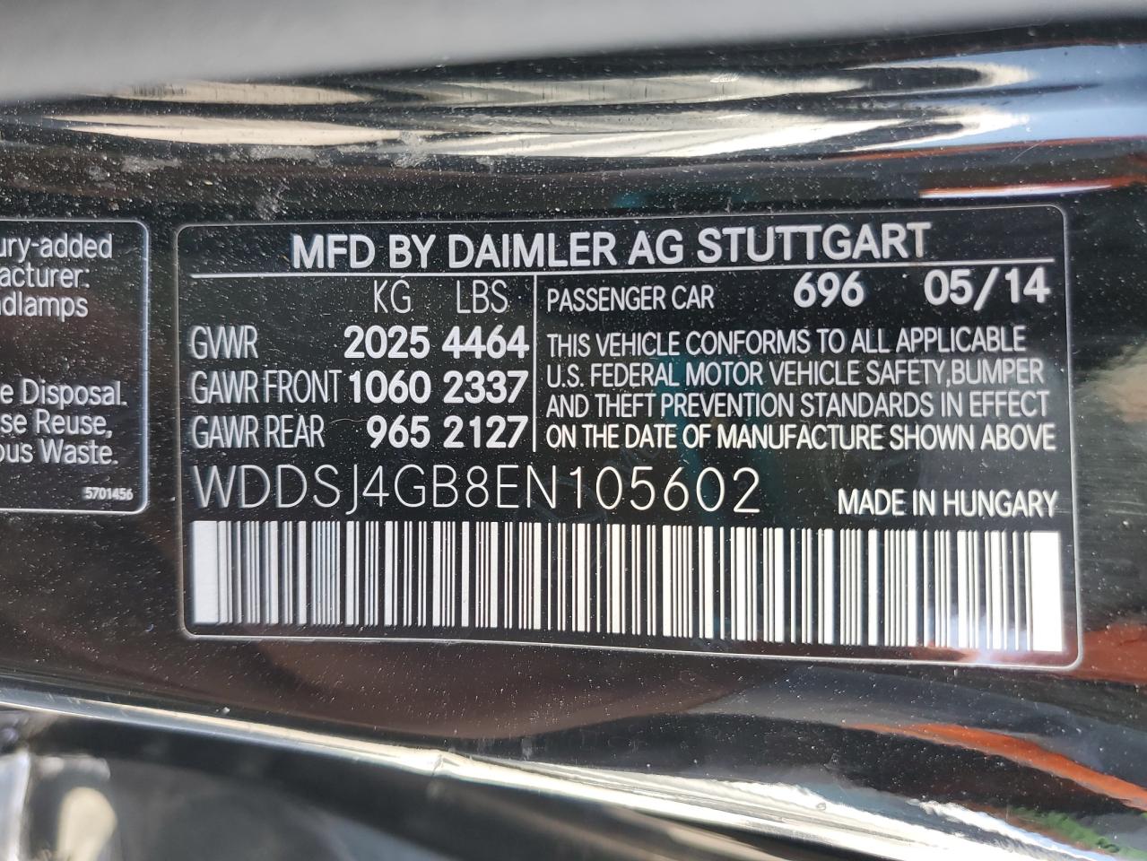 2014 Mercedes-Benz Cla 250 4Matic VIN: WDDSJ4GB8EN105602 Lot: 90667725