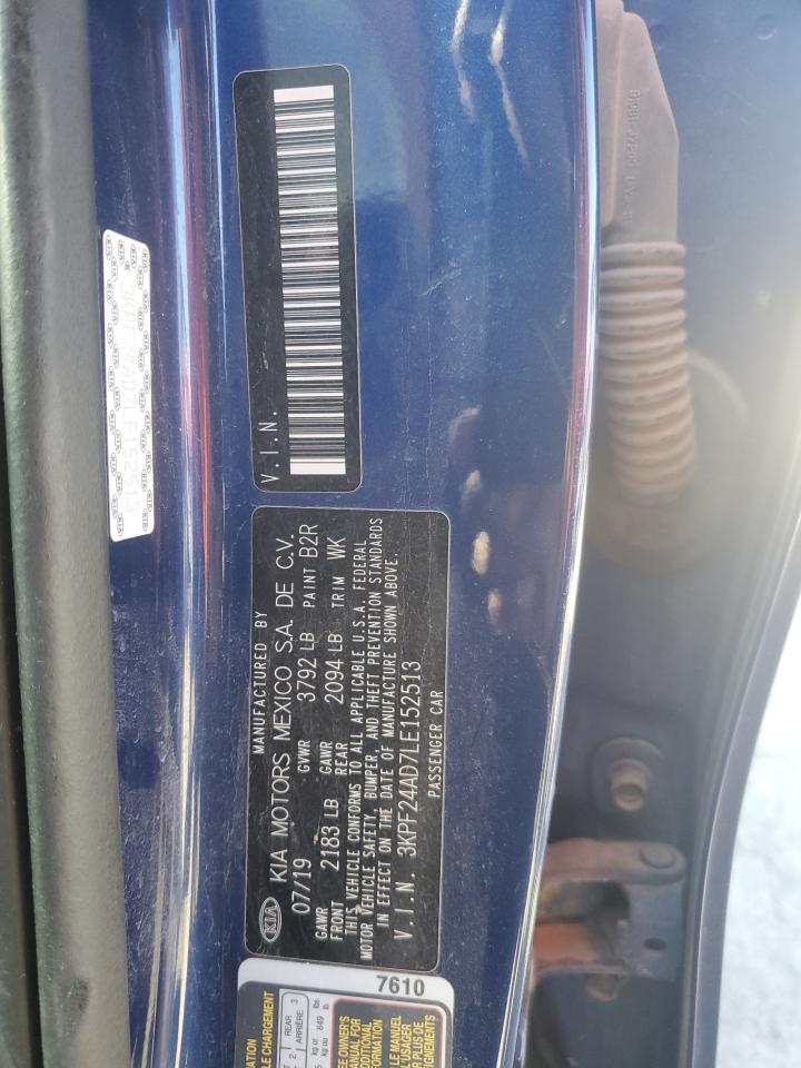 2020 Kia Forte Fe VIN: 3KPF24AD7LE152513 Lot: 82537625