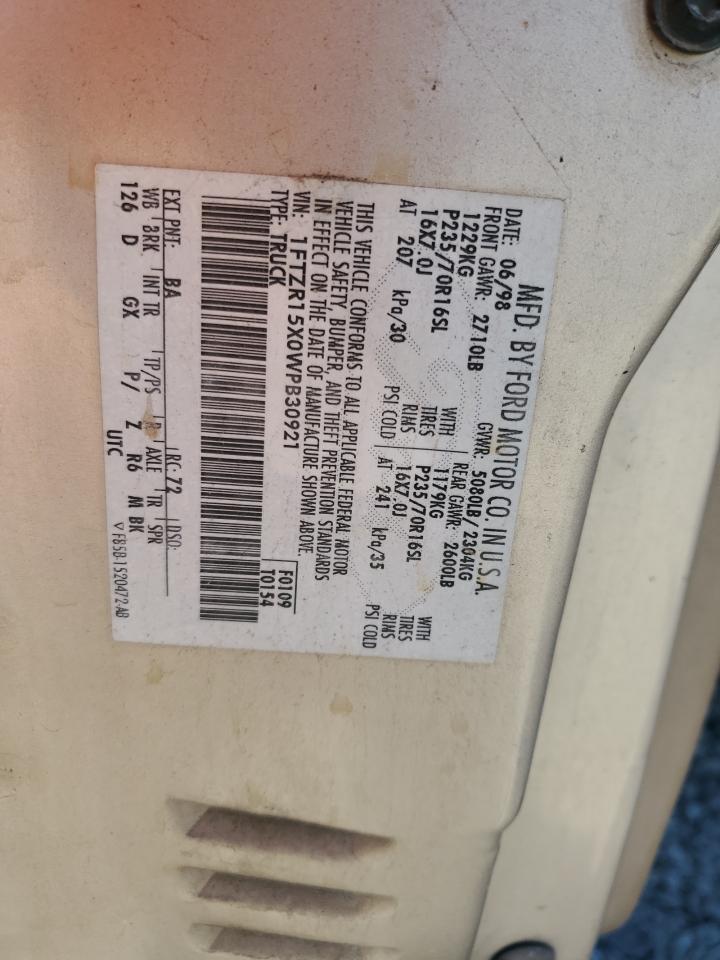 1998 Ford Ranger Super Cab VIN: 1FTZR15X0WPB30921 Lot: 85753875