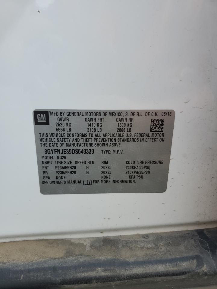 2013 Cadillac Srx Premium Collection VIN: 3GYFNJE39DS649339 Lot: 83994355