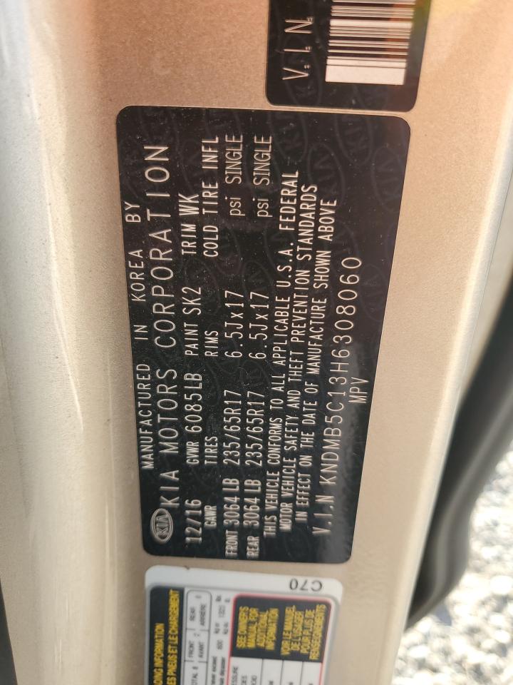 2017 Kia Sedona Lx VIN: KNDMB5C13H6308060 Lot: 85703515