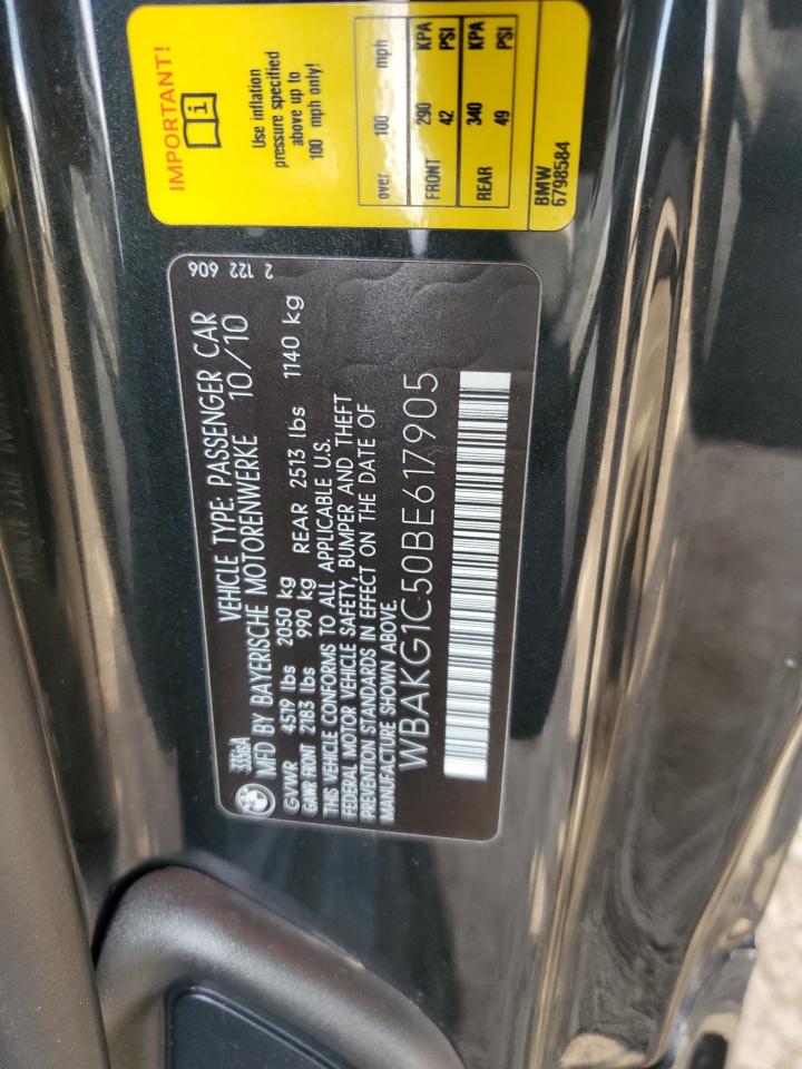 2011 BMW 335 Is VIN: WBAKG1C50BE617905 Lot: 82384245