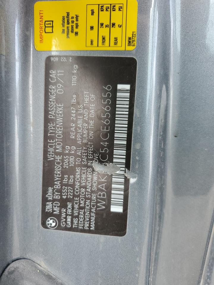 2012 BMW 328 Xi Sulev VIN: WBAKF5C54CE656556 Lot: 86337895