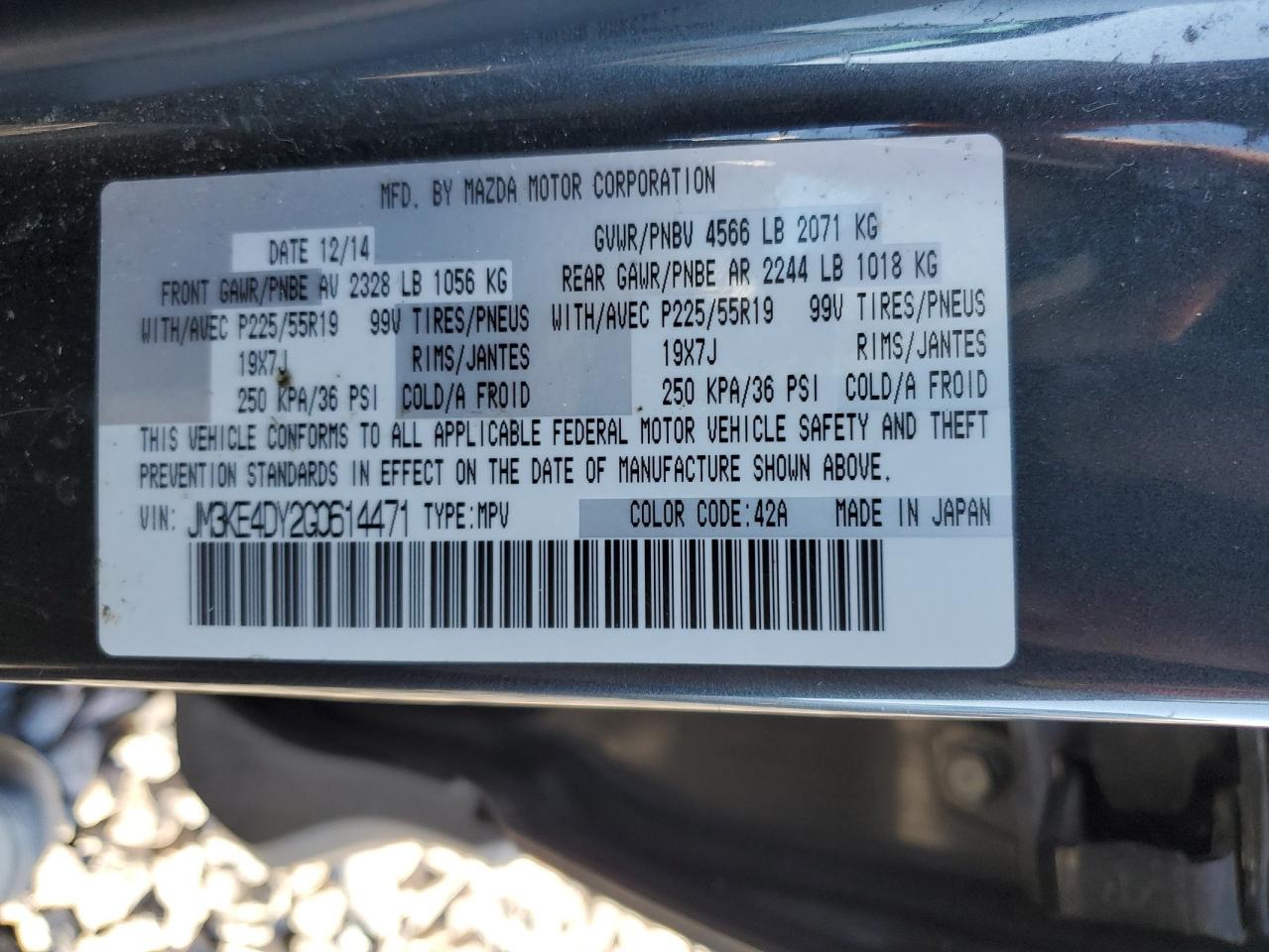 2016 Mazda Cx-5 Gt VIN: JM3KE4DY2G0614471 Lot: 85726515