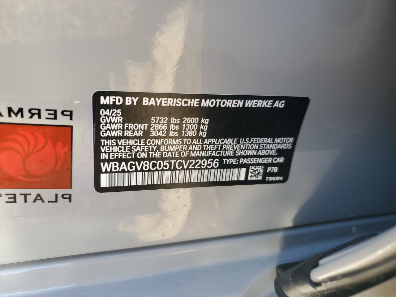 2026 BMW M850Xi VIN: WBAGV8C05TCV22956 Lot: 85505045