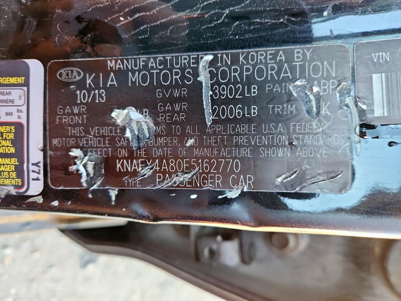 2014 Kia Forte Ex VIN: KNAFX4A80E5162770 Lot: 90657475